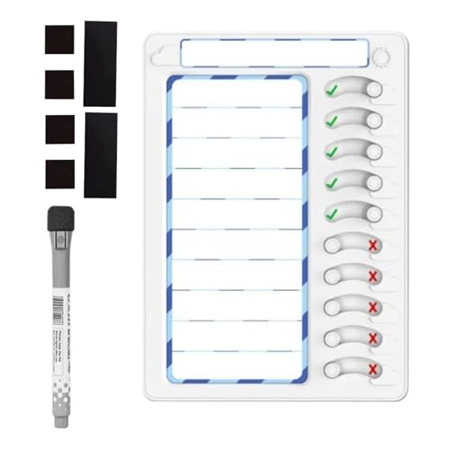 Aufgabendiagramm für Kinder und Erwachsene, verschiebbares Morgenroutinetabelle, trocken abwischbar, Aufgabendiagramm, Checklistenbrett von BINGGA