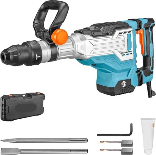 1700 W, 25 Pfund, SDS-Max-Abbruchhammer, 1-9/16 Zoll, 14 Ampere, kabelgebundener elektrischer Hochleistungs-Abbruch-Meißelhammer Für Abbrucharbeiten, Grabenarbeiten, Meißeln 1700 W, 25 Pfund, SDS-Max-Abbruchhammer, 1-9/16 Zoll, 14 Ampere, kabelgebundener elektrischer Hochleistungs-Abbruch-Meißelhammer Für Abbrucharbeiten, Grabenarbeiten, Meißeln von BINGNU