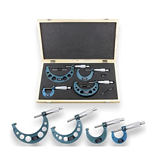 BINGNU 25/50/75/100 mm 0,001 mm 4-teiliges Set, Außenmikrometer, Spiralmikrometer für Anfänger zum Selbermachen von BINGNU