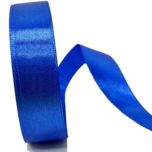 Satinband Geschenkband, 22m x 20mm x 4 Dekoration Präsent Geschenkband breit Schleifenband, Stoffband,gurtband für Halloween Weihnachten Hochzeit Taufe Geburtstag DIY (Blau) von BINJCE