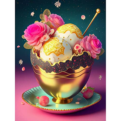 5D DIY Diamond Painting Full Drill Diamant Painting, Essen Dessert Kuchen Diamond Painting Bilder Set Stickerei Malerei Wanddeko von BIOSA