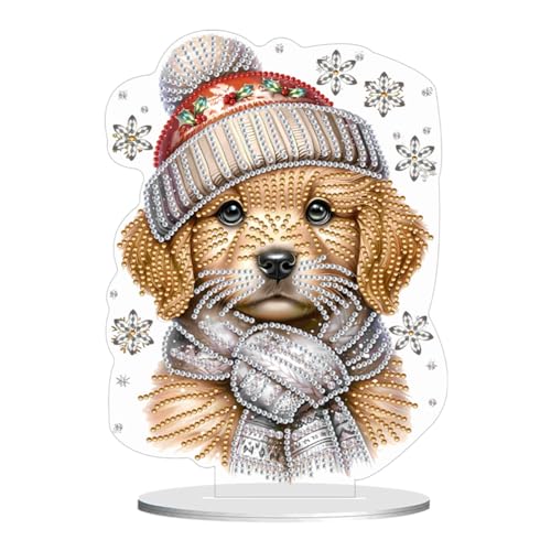 BIOSA 5D DIY Diamond Painting Hund Desktop Set Deko, Schäferhund Ornament Set, 5D DIY Diamond Teddy Schmetterling Desktop-Dekoration Geschenke Deko von BIOSA