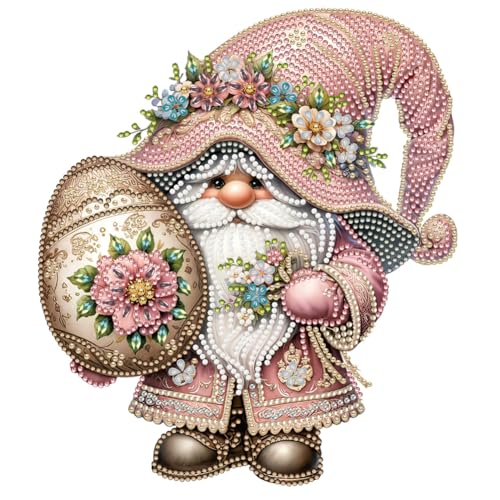 BIOSA 5D DIY Diamond Painting Osterzwerg Desktop Set Deko, Oster Gnome Ornament Set, 5D DIY Diamond Oster Gnome Ostereier Desktop-Dekoration Geschenke Deko von BIOSA