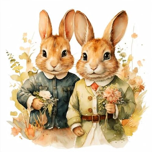 BIOSA 5D Osterhase Diamond Painting, Osterhase DIY Diamond Art Painting Kits Full, DIY Osterhase Kunst Bastelbedarf for Erwachsene, Kinder, Zuhause, Wanddekoration von BIOSA