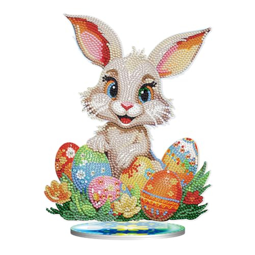 BIOSA DIY Diamond Painting Ostern Deko, 5D Ostern Hase Desktop-Ornamente Set, DIY Osterhase Diamant Painting Kaninchen Ornamente Geschenk Ostern for Zuhause von BIOSA