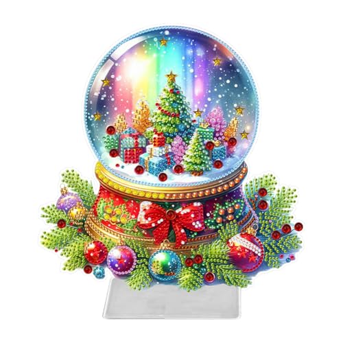 BIOSA Weihnachten Diamond Painting Tischdekoration Set Acryl Sonderform Strasssteine Weihnachtsmann Diamond Painting Tisch Dekoration DIY Diamant Malerei Tischdeko Kunst Set von BIOSA