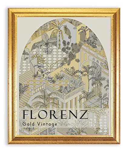 BIRAPA Florenz Holzbilderrahmen 20x28 cm Gold Vintage - Bilderrahmen Vintage Holz mit Zierleiste innen und außen, Wechselrahmen, Hochwertiger Holzrahmen von BIRAPA