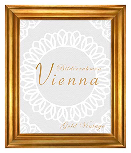 BIRAPA Bilderrahmen gold Vienna Rahmen 100x120 cm - Bilderrahmen vintage in Gold Vintage, Bilderrahmen Holz mit Zierleiste innen und außen, Fotorahmen, Holzrahmen von BIRAPA