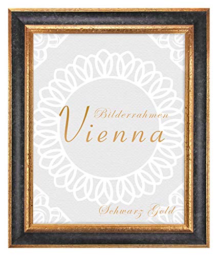 BIRAPA Bilderrahmen gold Vienna Rahmen 70x80 cm - Bilderrahmen vintage in Schwarz Gold, Bilderrahmen Holz mit Zierleiste innen und außen, Fotorahmen, Holzrahmen BIRAPA Bilderrahmen gold Vienna Rahmen 70x80 cm - Bilderrahmen vintage in Schwarz Gold, Bilderrahmen Holz mit Zierleiste innen und außen, Fotorahmen, Holzrahmen von BIRAPA