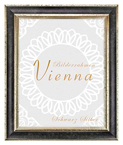 BIRAPA Bilderrahmen silber Vienna Rahmen 60x82 cm - Bilderrahmen vintage in Schwarz Silber, Bilderrahmen Holz mit Zierleiste innen und außen, Fotorahmen, Holzrahmen BIRAPA Bilderrahmen silber Vienna Rahmen 60x82 cm - Bilderrahmen vintage in Schwarz Silber, Bilderrahmen Holz mit Zierleiste innen und außen, Fotorahmen, Holzrahmen von BIRAPA