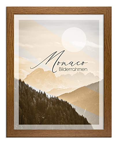 BIRAPA Monaco Bilderrahmen Holz 20x28 cm Eiche Rustikal - Wechselrahmen Bilderrahmen Plexiglas - für Fotos, Bilder & Poster von BIRAPA