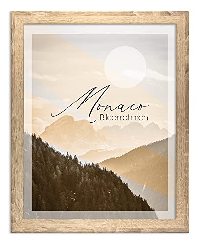 BIRAPA Monaco Bilderrahmen Holz 20x40 cm Sonoma Eiche - Wechselrahmen Bilderrahmen Plexiglas - für Fotos, Bilder & Poster von BIRAPA