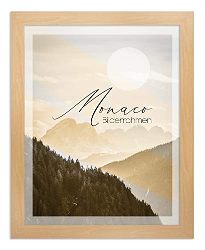 BIRAPA Monaco Bilderrahmen Holz 21x29,7 cm (DIN A4) Buche - Wechselrahmen Bilderrahmen Plexiglas - für Fotos, Bilder & Poster von BIRAPA