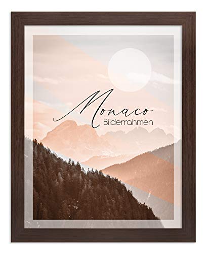 BIRAPA Monaco Bilderrahmen Holz 29,7x42 cm (DIN A3) Eiche Dunkel - Wechselrahmen Bilderrahmen Plexiglas - für Fotos, Bilder & Poster von BIRAPA