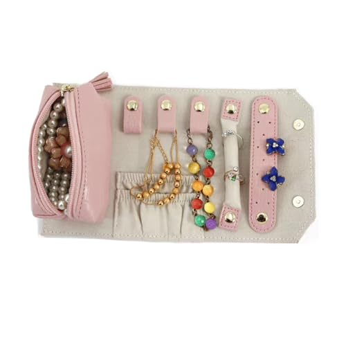 BIRJXVTO Schmuck-Organizer, Rolltasche für Damen und Mädchen, Schmuckschatulle, Organizer, Armbandhalter, Ohrringhalter, Organizer, Schmuck-Organizer, Clutch, Geldbörsen für Frauen von BIRJXVTO