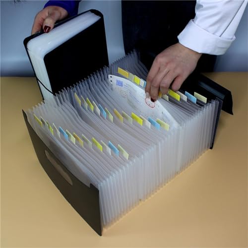 Dateiordner Creative A5 Organ Pack Pp Datenordner Stehende Aufbewahrungsbox Organisieren von Klassifizierungsticketordnern Große Kapazität for Studentendatenbücher für Büro(Black 2,24 layers) von BIRJXVTO