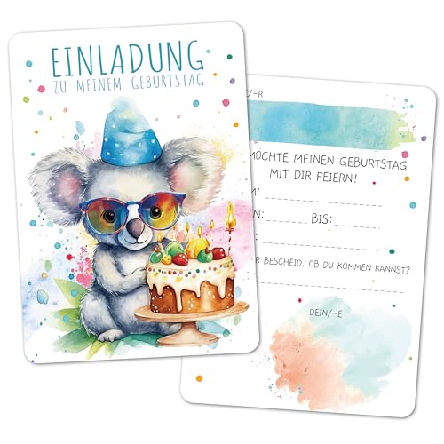 BIROYAL 13x Tier Einladungskarten Kindergeburtstag Mädchen Junge mit Umschläge - Geburtstagseinladungen Mädchen - Einladungskarten Geburtstag Kinder 105x148mm - Geburtstagsfeier Partyeinladungen von BIROYAL