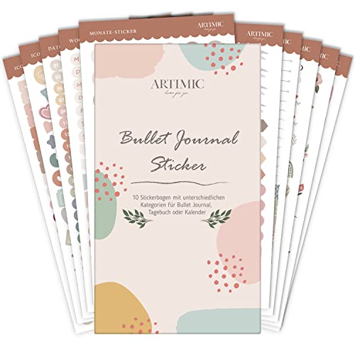 BIROYAL Bullet Journal Zubehör, 10 Blätter/1000 Aufkleber, Bullet Journal Sticker, Kalender Stickers, Aesthetic Planner Stickers, Sticker Set, Kalender Aufkleber für Bullet Journal, Tagebuch & Planner von BIROYAL