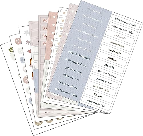 Biroyal Babyalbum Stickerbuch | 9er Set Babyalbum Sticker, ber 280 Sticker mit Sprchen, fr DIY Tagebuch, Bullet Journal Muster, Album oder Kalender, Bullet Journal Zubehr Stickerbuch von BIROYAL