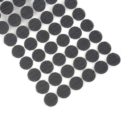 Klett Klebe Punkte, Klettpunkte 1000 Stück Klett Punkte 500 Paar Schlaufe Punkte Self Adhesive Klebend Klettverschluss (Schwarz, 25mm) von BITHAI