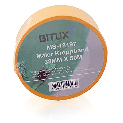 BITUXX 6x 50M Profi Maler Kreppband Goldband Abdeckband Klebeband 38 mm von BITUXX