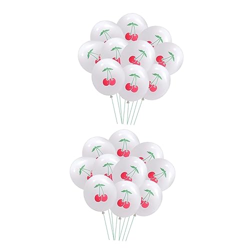 BIUDECO 20 Stück Obst Latex Luftballons Festival Kuchenaufsatz Herz Luftballons Girlandenlichter Outdoor Sommer Frucht Party Luftballons Kindergeburtstagsdekorationen Ballonpumpe von BIUDECO