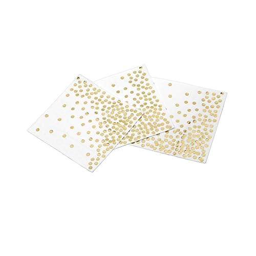 BIUDECO 20St Punkte Servietten Cocktail-Papierservietten dekorativ Gästeservietten aus Goldfolie hochzeits servietten hochzeitstischdeko Dinner-Party-Servietten Parteiblatt Golden von BIUDECO