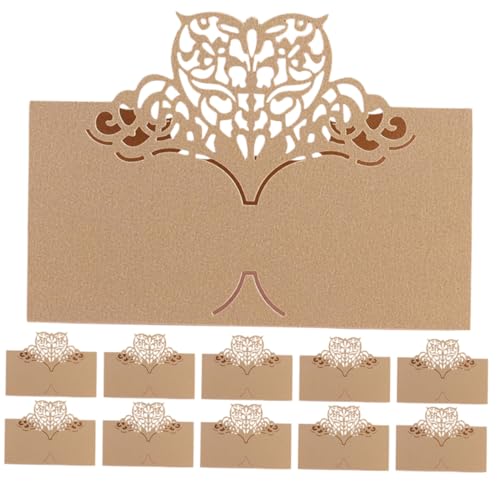 BIUDECO 25St Tischkarte hochzeitsdeko visitenkarten weihnachtskrippe Tischdekoration Platzkarten Esstisch dekor Namenskarten zur Hochzeit multifunktionale Tischschilder Papier Golden von BIUDECO