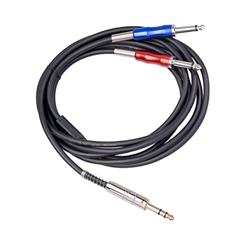 BIUDECO 3 Meter Gitarrenkabel 635 Mm Stereo Stecker Auf 2x 635 Mm Mono Stecker Audiokabel Für E Gitarre Mixer Sound Konverter Adapter von BIUDECO