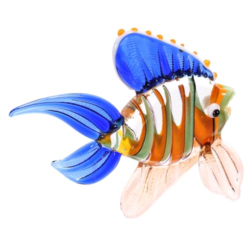 BIUDECO Deko Fisch Aus Meeres Themen Tischdeko Für Wohnraum Büro & TV Board Stained Glass Fisch Figurine Für Stilvolle Dekoration Aquarienzubehör Und Wohnaccessoires von BIUDECO