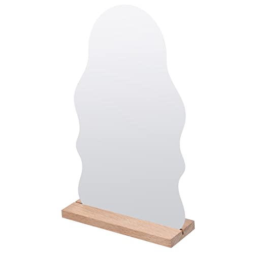 BIUDECO Spiegeltisch Schminkspiegel tragbare Kommode Tischdekoration Spiegel tragbar dekorativer Spiegel Vanity Mirror Makeup Mirror süßer Einzelspiegel unregelmäßiger Spiegel Holz von BIUDECO