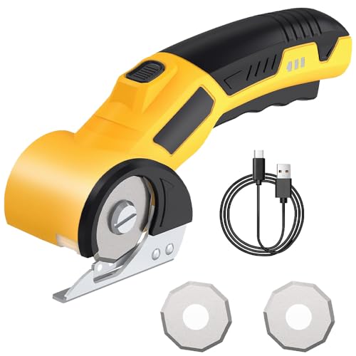 BIZOI Elektrische Schere, 3.6V Kabellose Rollschneider, Rotationsschneider Wiederaufladbar, Kartonschneider Elektrisch Wiederaufladbar für Stoffe Teppich Leder Filz Karton Pappe BIZOI Elektrische Schere, 3.6V Kabellose Rollschneider, Rotationsschneider Wiederaufladbar, Kartonschneider Elektrisch Wiederaufladbar für Stoffe Teppich Leder Filz Karton Pappe von BIZOI