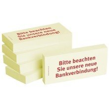 BIZSTIX® Business Haftnotizen "Bitte beachten Sie unsere neue Bankverbindung!" (5 Stk.) von BIZSTIX