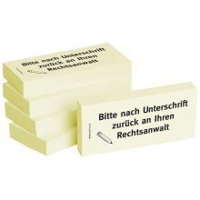 BIZSTIX® Business Haftnotizen "Bitte mit Unterschrift zurück an Ihren Rechtsanwalt" (5 Stk.) von BIZSTIX