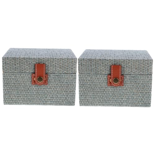 4 x Holz-Aufbewahrungsbox, Schmuck-Aufbewahrungsbox, Schmuckbehälter, dekorative Schmuckschatulle, Schmuckaufbewahrung, multifunktionales Schmuckregal, Flanell (wie abgebildet, 1 x 2 Stück, 14 x 10 von BJFIDOJPIEWWWWGR