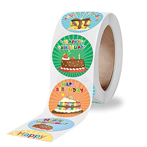 BJH 500 Stück Rolle Alles Gute zum Geburtstag Stickers Etiketten Aufkleber, für Geschenk Party Umschlag Dekoration DIY-Geschenk LX von BJH