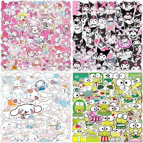 Sanrio Sticker, 200PCS Cinnamoroll Kawaii Sticker, My Melody Anime Sticker, Kuromi Sticker Kawaii, Cute Sticker Anime, Sanrio Anime Aufkleber, Waterproof Vinyl Sticker von BJPERFMS