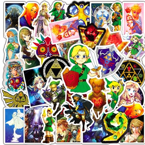 Zelda Aufkleber, Zelda Games Stickers für Kinder Teens Erwachsenen, Wasserdicht Graffiti Sticker, Vinyl Aufkleber für Laptop, Hydroflask, Skateboard, Schutzhelm, Sammelalbum, Wand, Auto, Gepäck von BJPERFMS