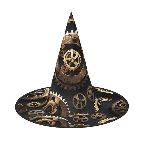 BKDODKS Lustige Halloween-Hüte mit Steampunk-Zahnrädern, einzigartige Party-Dekoration, gruselige Hexenhüte für Damen und Herren von BKDODKS