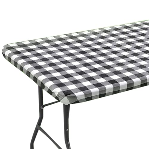 BKSCAYXS Elastische Tischdecken für rechteckige Tische, dehnbar, waschbar, Terrassentischabdeckung für Outdoor, Camping, Bankett und Partys (30 Herbsttischdecke 152,4 x 213,3 cm (B, Einheitsgröße) von BKSCAYXS