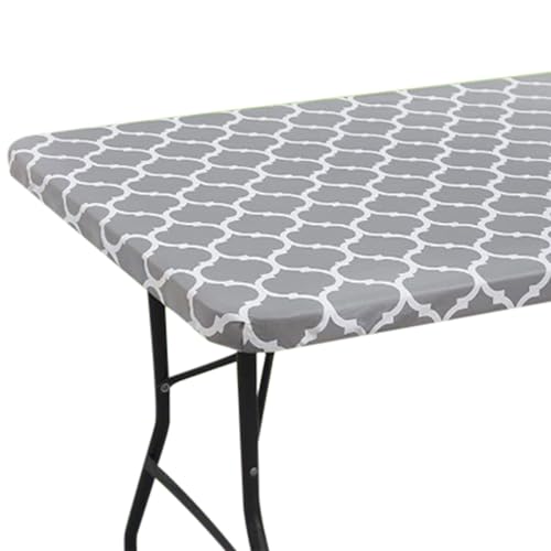 BKSCAYXS Elastische Tischdecken für rechteckige Tische, dehnbar, waschbar, Terrassentischabdeckung für Outdoor, Camping, Bankett und Partys (76 cm und für Partys (A, Einheitsgröße) von BKSCAYXS