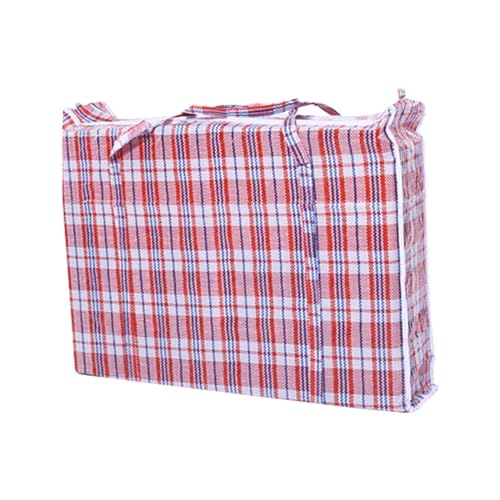 Extra große gewebte Tasche, Umzugs- und Packtasche, Hauttasche, Rot, Weiß, Blau, gewebte Tasche, verdickte Aufbewahrungstasche, Gepäcktasche, Stoffaufbewahrungsbehälter (A, Einheitsgröße) von BKSCAYXS