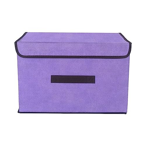 Sundries Aufbewahrungsbox Große Größe Stoff Vliesstoff Aufbewahrungsbox Faltbare Spielzeug Kleidung Sortierbox Haushalt Aufbewahrungsbox Schrankboxen für Regale (Lila, Einheitsgröße) von BKSCAYXS