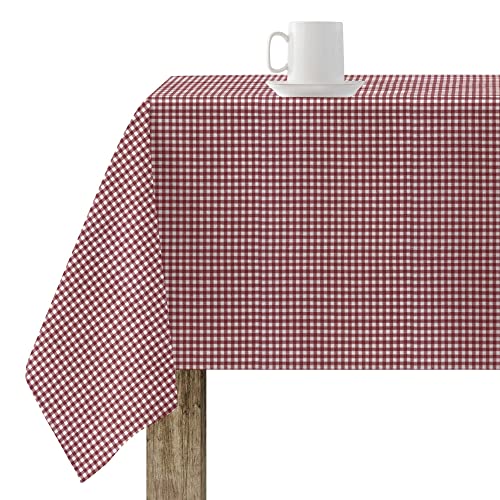 BELUM Tischdecke, harzbeschichtet, schmutzabweisend, 50-03, kariert, Vichy-Größe, 250 x 155 cm, fleckenabweisende Tischdecke, Vichy-Rot, Tischdecke aus 100% Bio-Baumwolle von BL BELUM