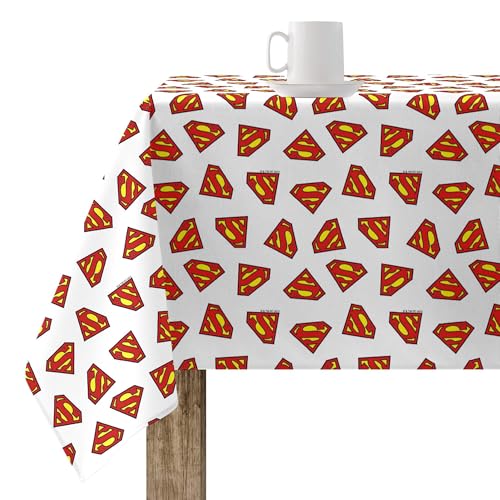 BELUM Tischdecke, schmutzabweisend, Superman, Weiß, schmutzabweisend, rechteckige Tischdecke, Tischdecke, Küchentischdecke, Tischdecke, Küchentischdecke, Tischdecke für Zuhause (200 x 140 cm) von BL BELUM