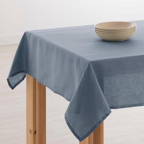 Belum Anti-Flecken-Tischdecke, 100% Denim Blue, rechteckig, Harz-Tischdecke, wasserabweisend, in verschiedenen Größen, Leinen-Tischdecken für Innen und Außen, 400 x 150 cm von BL BELUM