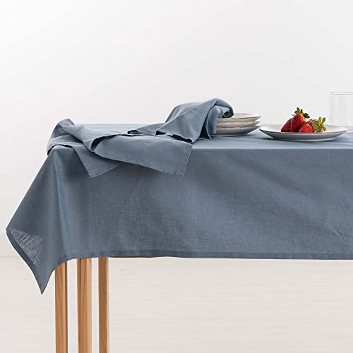 Belum Anti-Flecken-Tischdecke, Leinen, 100% Denim Blue, rechteckig, Harz-Tischdecke, wasserabweisend, in verschiedenen Größen, Leinen-Tischdecken für Innen und Außen, 200 x 150 cm von BL BELUM