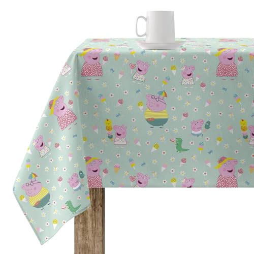 Belum Peppa Wutz Tischdecke, 140 x 140 cm, harzbeschichtet, schmutzabweisend, Modell Summer Peppa 1 von BL BELUM