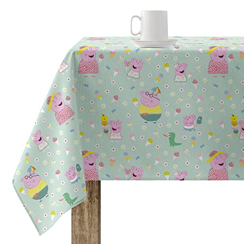 Belum Peppa Wutz Tischdecke, 250 x 140 cm, harzbeschichtet, schmutzabweisend, Modell Summer Peppa 1 von BL BELUM