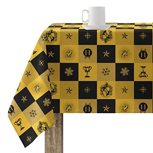 Belum Tischdecke, 200 x 140 cm, Harry Potter, harzbeschichtet, schmutzabweisend, Modell Hufflepuff Christmas von BL BELUM